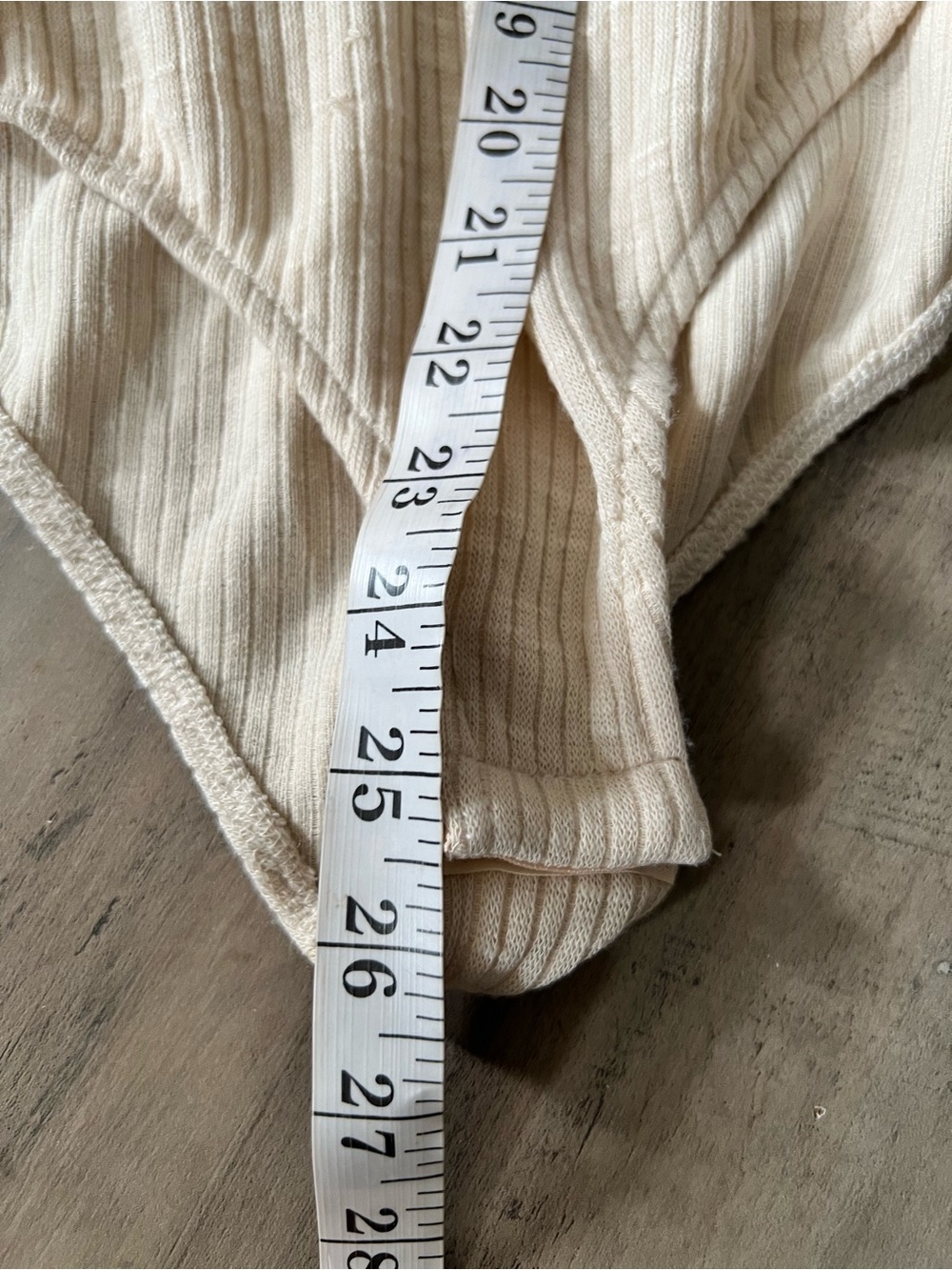 Free People Intimately Jackie Bodysuit In Oatmeal Ribbed Size Small Ruffle - Picture 11 of 12